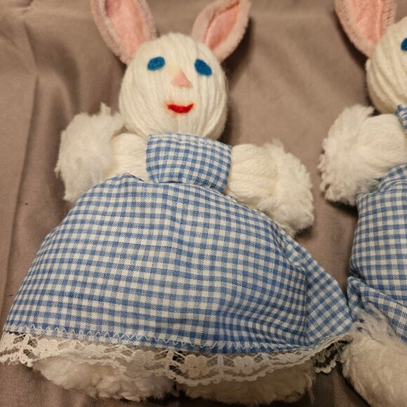 Handmade yarn bunny duo (item #2669) - Picture 2 of 7